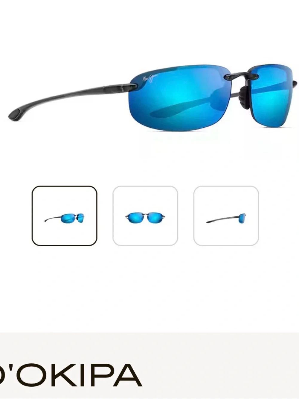 Maui Jim Rimless Sunglasses with Blue Mirror Lenses